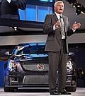 General Motors Vice Chairman Bob Lutz unveils the 2009 Cadillac CTS-V.